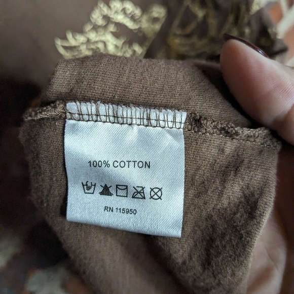 Royal Plush‎ Small Brown Tank Top w/ Gold Graphic - Picture 2 of 7